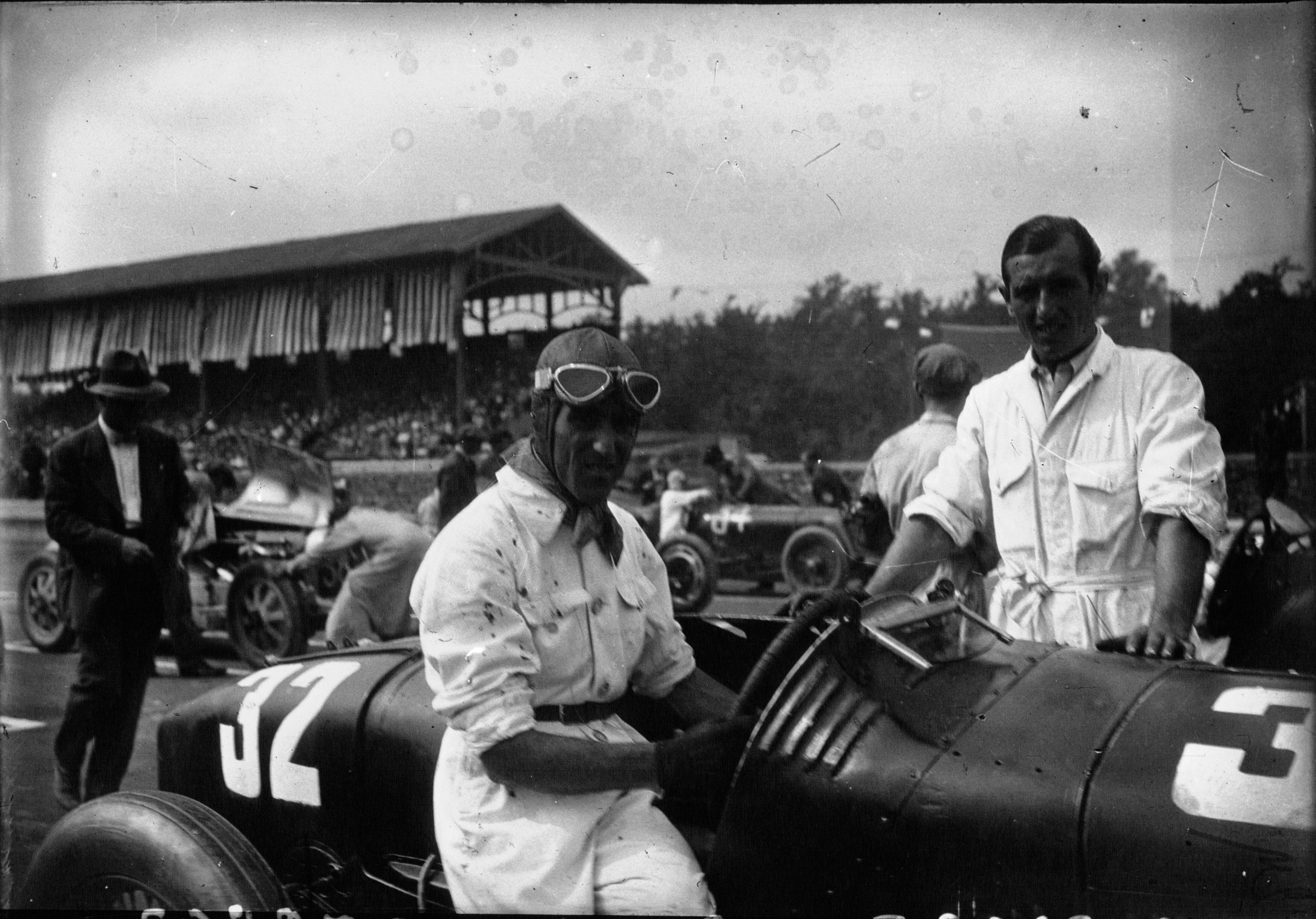 Tazio Nuvolari on the Starting Grid of 1930 Monza Grand Prix